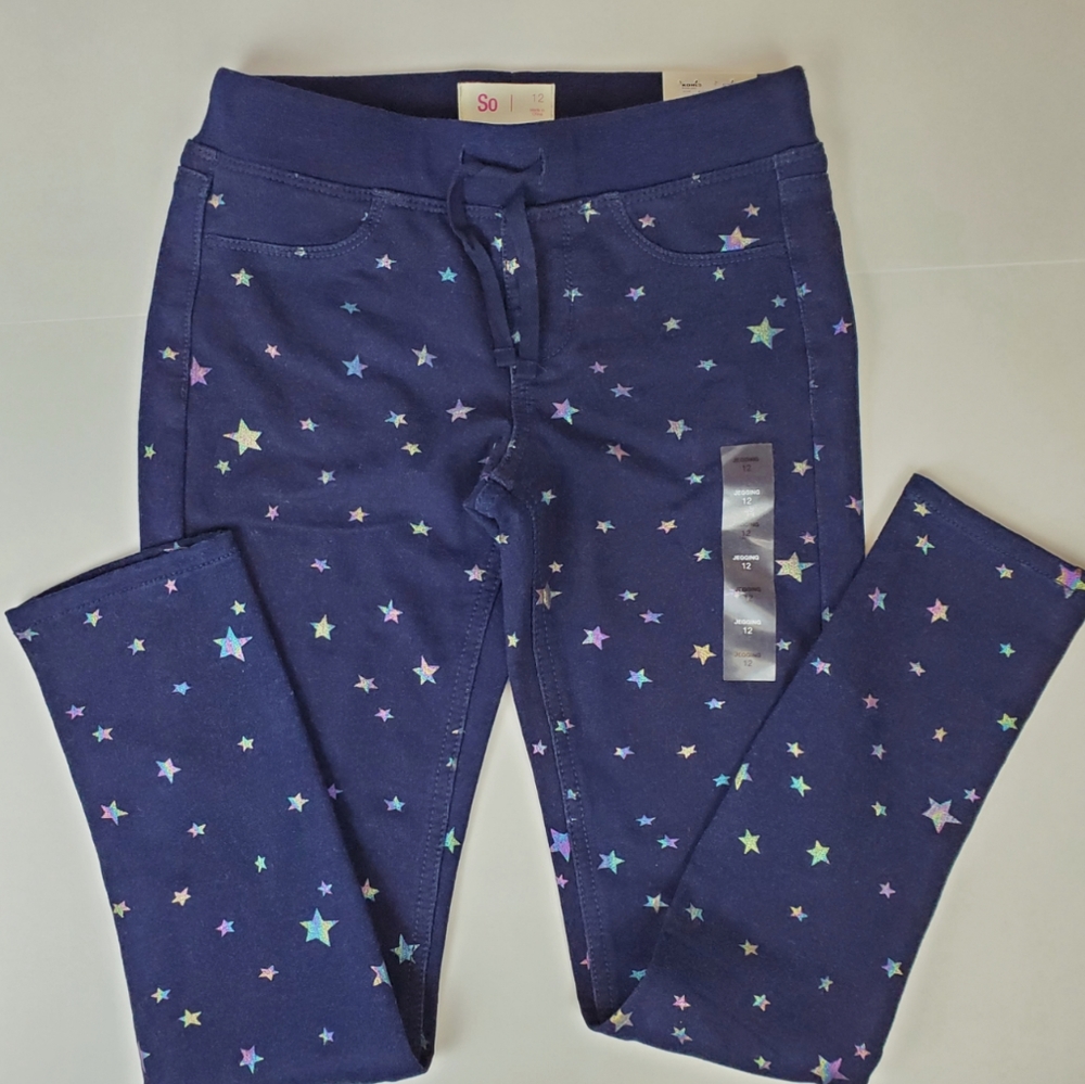 Junior's SO Dark Blue Rainbow Star Jeggings 12